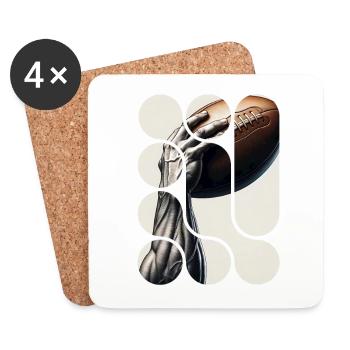 Force du Rugby - Dessous de verre (lot de 4) - blanc - Devant
