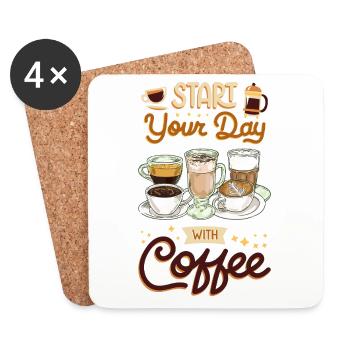 Café Coffee Lover Tasse à café Barista Vintage - Dessous de verre (lot de 4) - blanc - Devant