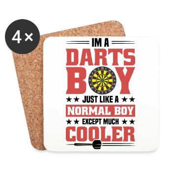 Dart Dartspieler Dartspiel Herren - Untersetzer (4er-Set) - Weiß - Vorne