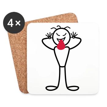 Male - Coasters (set of 4) - white - Front
