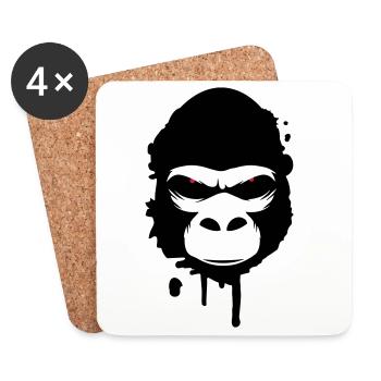 gorilla head Graffiti - Coasters (set of 4) - white - Front