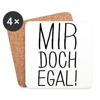 mir doch egal - Untersetzer (4er-Set) - Weiß - Vorne
