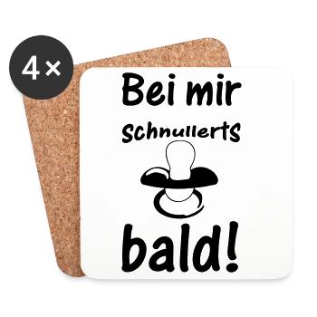 Schnuller Baby Kind Geburt Schwanger Geschenk - Untersetzer (4er-Set) - Weiß - Vorne