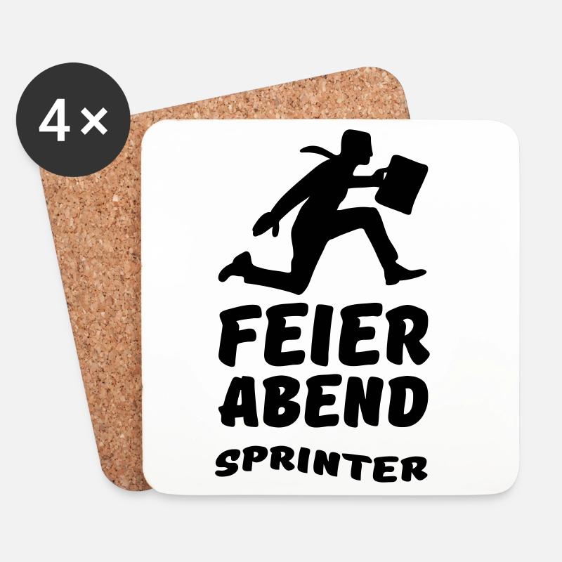 Feierabend Sprinter Geschenk Arbeit Büro - Untersetzer (4er-Set) - Weiß