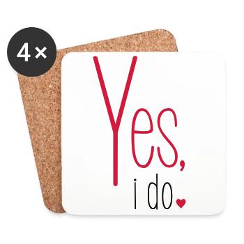 Yes i do bachelorette party Bride GroomHeart - Coasters (set of 4) - white - Front