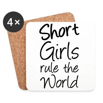 Short Girls rule the World - Coasters (set of 4) - white - Front