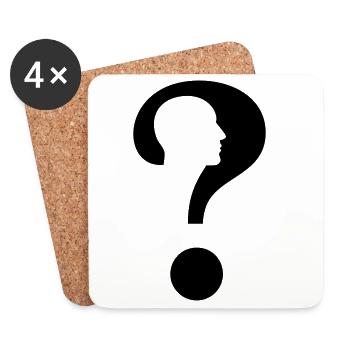 Question mark with silhouette man # - Coasters (set of 4) - white - Front