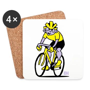Radfahrer - Radsport - Untersetzer (4er-Set) - Weiß - Vorne