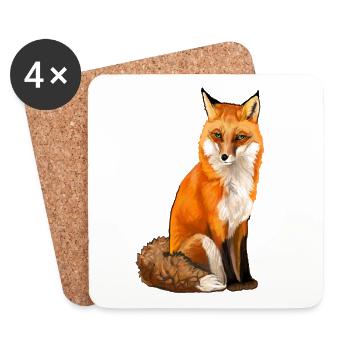 fox - Coasters (set of 4) - white - Front
