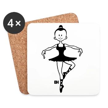 Ballerina - Ballett - Tänzer - Dance - Untersetzer (4er-Set) - Weiß - Vorne