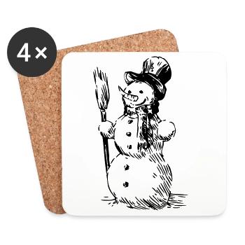Bonhomme de neige - Dessous de verre (lot de 4) - blanc - Devant