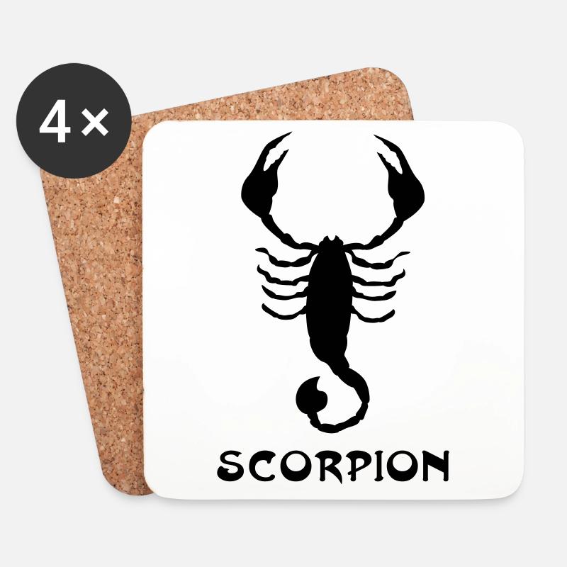 Skorpion txt - Untersetzer (4er-Set) - Weiß