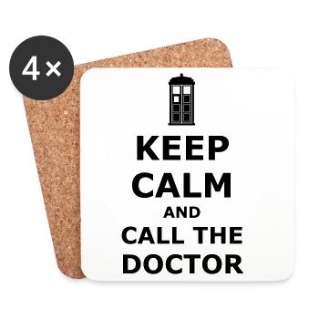 Keep calm and call the doctor - Coasters (set of 4) - white - Front