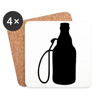 Biertankstelle - Untersetzer (4er-Set) - Weiß - Vorne