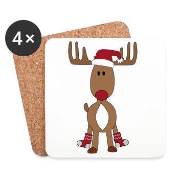 Orignal drôle pour Noël - Dessous de verre (lot de 4) - blanc - Devant