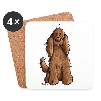 Cocker spaniel anglais - Dessous de verre (lot de 4) - blanc - Devant