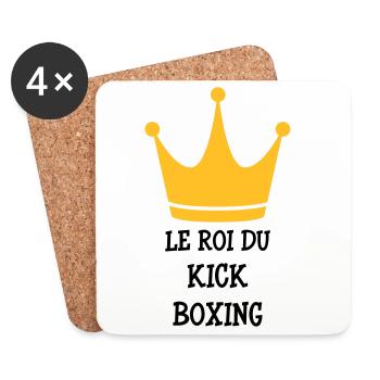 Kickboxing / Kick-Boxeur / Kick Boxing / - Dessous de verre (lot de 4) - blanc - Devant