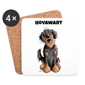 Drôle Hovawart - Dessous de verre (lot de 4) - blanc - Devant