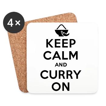Keep calm and curry on - Untersetzer (4er-Set) - Weiß - Vorne