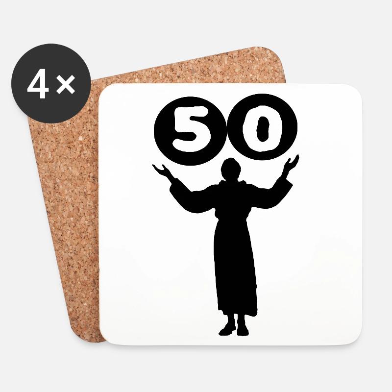 Geburtstag 50 Jahre - Untersetzer (4er-Set) - Weiß