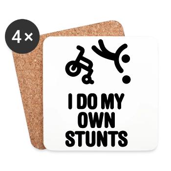 Je suis mon own stunts drôle baskets en fauteuil roulant - Dessous de verre (lot de 4) - blanc - Devant
