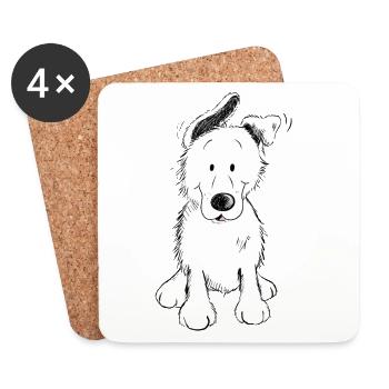 Pfiffiger Hund I Comic I Geschenk - Untersetzer (4er-Set) - Weiß - Vorne