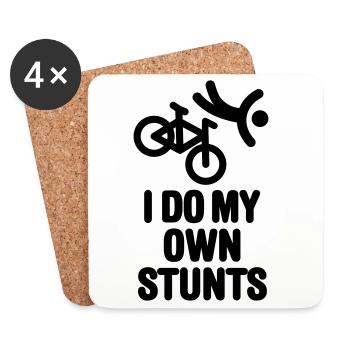 I do my own stunts mountain bike MTB ATB Cyclisme - Dessous de verre (lot de 4) - blanc - Devant