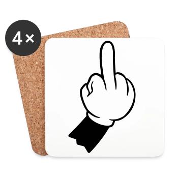 hand mittelfinger fuck you - Untersetzer (4er-Set) - Weiß - Vorne