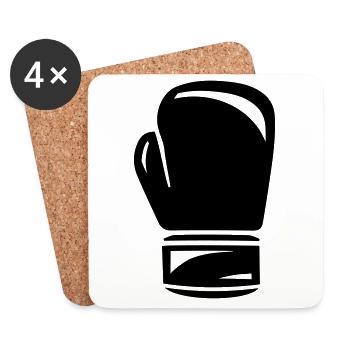 boxing glove - Coasters (set of 4) - white - Front