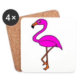 Flamingos Bird Bird Animals Gift - Coasters (set of 4) - white - Front