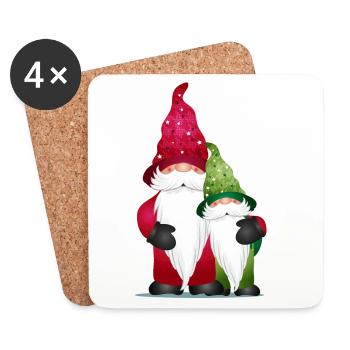 little cute imp friends for christmas - Coasters (set of 4) - white - Front