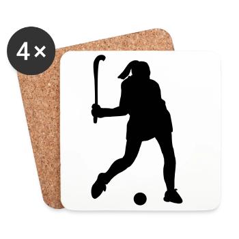 Hockey player shadow image - Coasters (set of 4) - white - Front