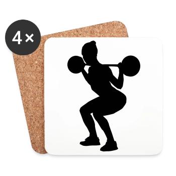 fitness girl silhouette squats - Untersetzer (4er-Set) - Weiß - Vorne