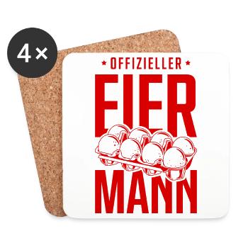 Offizieller Eiermann - Untersetzer (4er-Set) - Weiß - Vorne