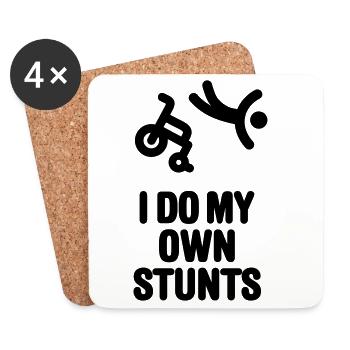 I do my own stunts wheelchair racing wheelchair wheelchair - Coasters (set of 4) - white - Front