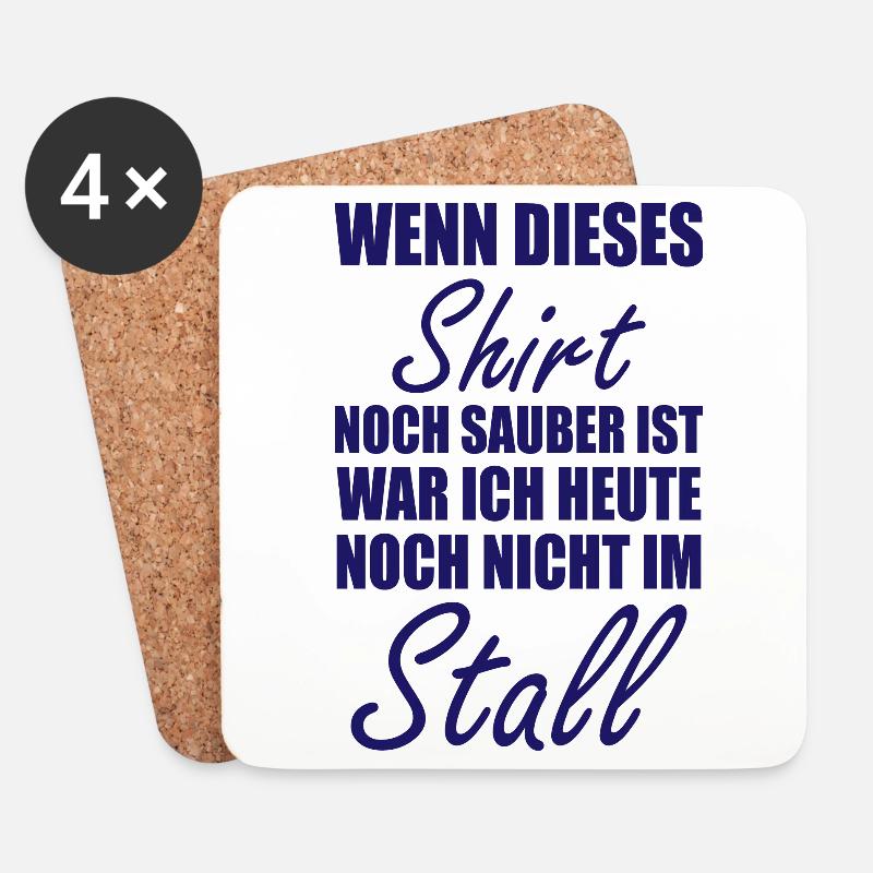 Wenn dieses shirt Pferd Sport Sattel Geschenk - Untersetzer (4er-Set) - Weiß