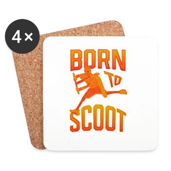 Born to Scoot - Untersetzer (4er-Set) - Weiß - Vorne