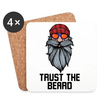 Facial Hair Beard Statement Bearded Full Beard - Coasters (set of 4) - white - Front