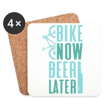 bike now beer later - Mountainbike - Coasters (set of 4) - white - Front