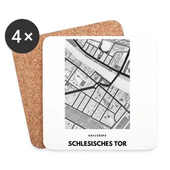 Schlesisches Tor Kreuzberg 36 Berlin - Untersetzer (4er-Set) - Weiß - Vorne