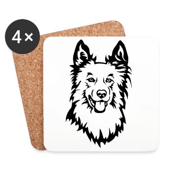 Harzer Fuchs Kopf - Untersetzer (4er-Set) - Weiß - Vorne