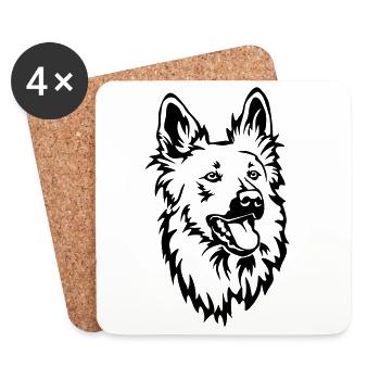 Harzer Fuchs Kopf - Untersetzer (4er-Set) - Weiß - Vorne