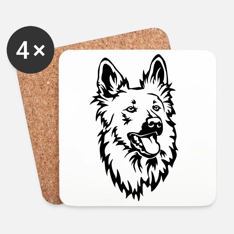 Harzer Fuchs Kopf - Untersetzer (4er-Set) - Weiß