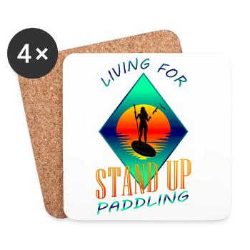 Stand Up Paddling - Coasters (set of 4) - white - Front