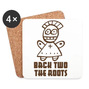 "Back two the Roots" Voodoo Puppe - Untersetzer (4er-Set) - Weiß - Vorne