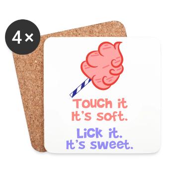 Sweet tooth Statement bonbons Bonbons Délicieux - Dessous de verre (lot de 4) - blanc - Devant