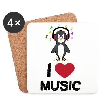 Cool Statement Heart Seabird Penguin Animal Bird - Coasters (set of 4) - white - Front