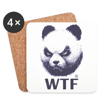 Angry Panda WTF - Coasters (set of 4) - white - Front