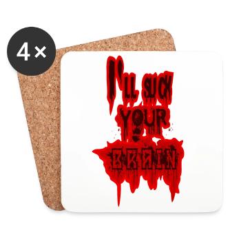 zombie - Dessous de verre (lot de 4) - blanc - Devant