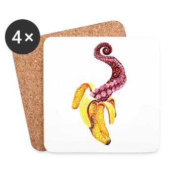 Swirly Mutant-Banana - Dessous de verre (lot de 4) - blanc - Devant